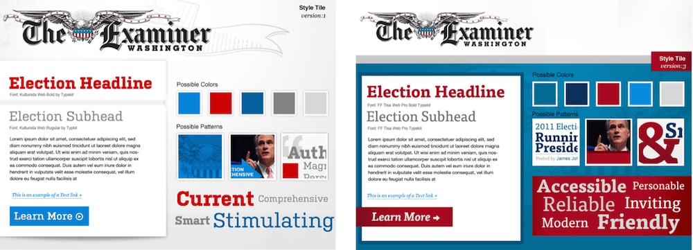 Сайт кампании Washington Examiner 2012